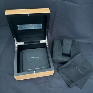 PANERAI watched wooden empty box with 2 books and black outside box
